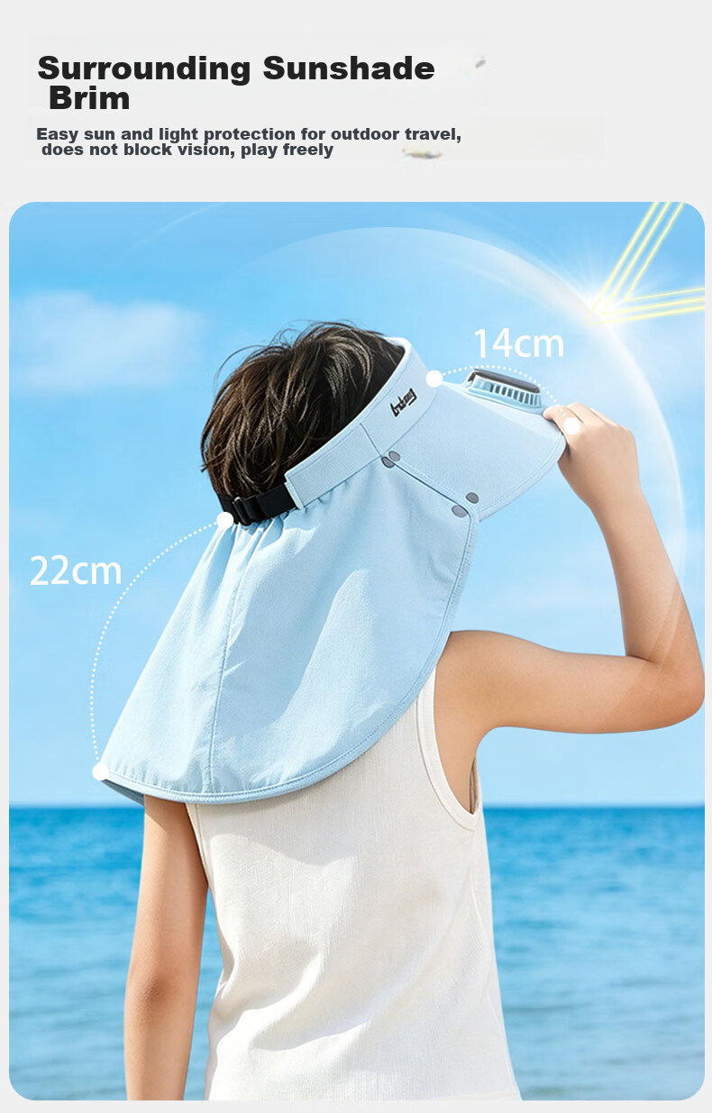 Ousen Kids Solar Fan Hat Summer Sun Protection Cap UV Protection Sun Hat for Girls Ages 3-12 4