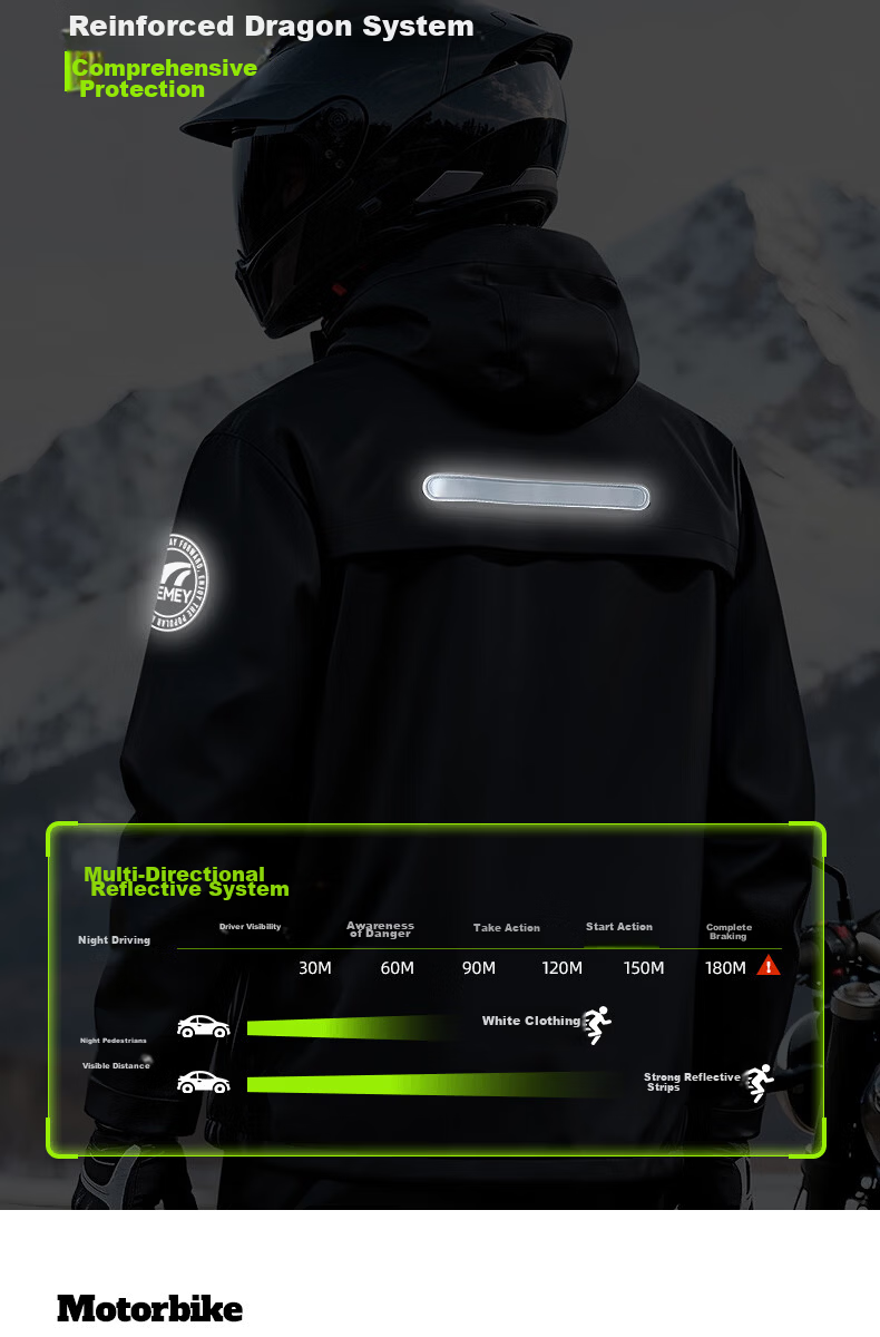 Beimei Motorcycle Riding Raincoat Unisex Thickened Windproof Heavy Rain Split Raincoat and Pants Delivery Rider Suit 10