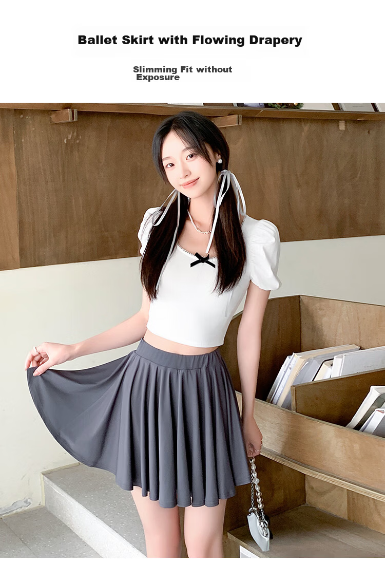 Free Style Ice Silk Sports Pleated Skirt for Women 2026 Summer New Badminton Sun Protection Yoga Anti-Exposure Petite Half Skirt 7