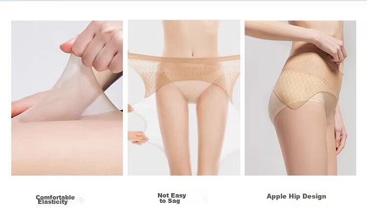 Avandy Apple Hip Pantyhose Women Crotchless Skin-Friendly 1DPLUS Ultra-Thin Breathable Sunscreen Euro-Style Tights 2