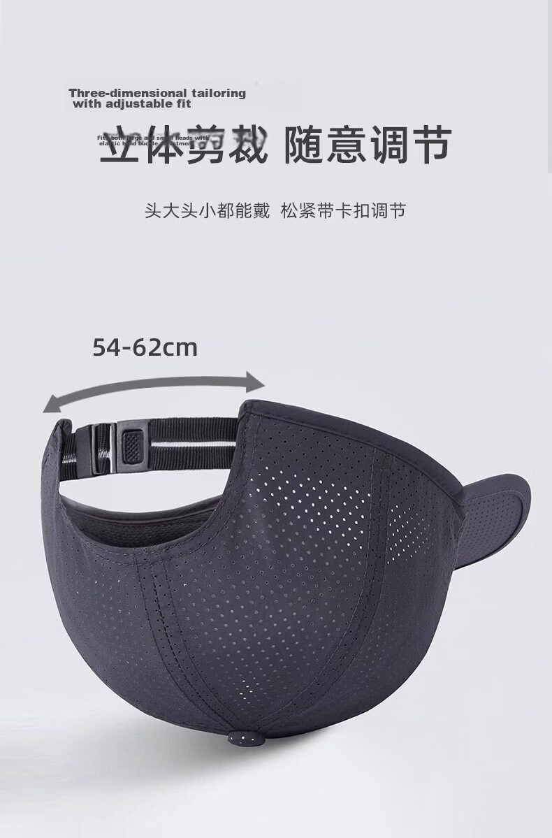Miiow Men's Summer Baseball Cap Mesh Breathable Duckbill Hat High-End Brand Sunshade Hat Black 3