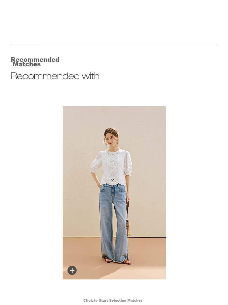 INMAN 100% Xinjiang Cotton Hollow Splicing Puff Sleeve Shirt Summer 2026 New Pullover White L 5