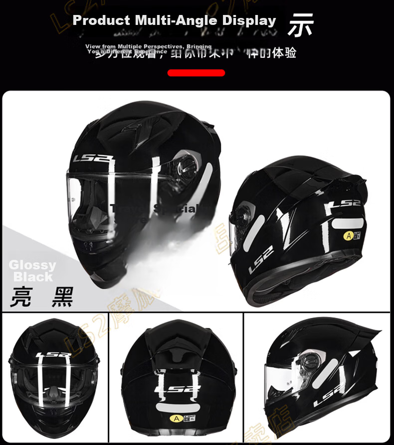 LS2 Motorcycle Helmet Full Face FF300 Matte Black Large Spoiler Summer All Season L 14