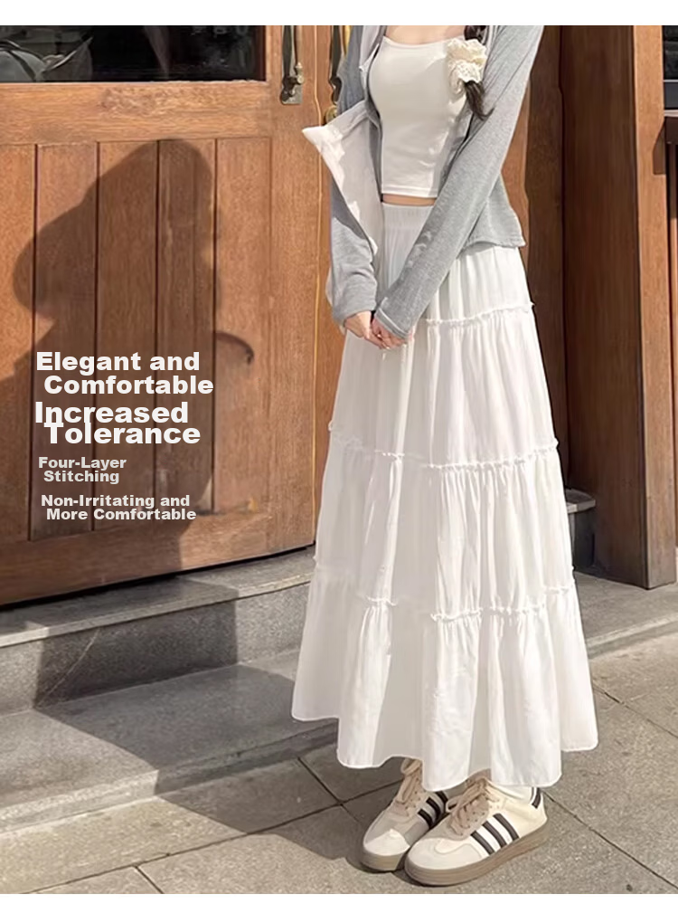 Free Style Cake Half-Length Skirt Women 2026 Spring Summer New High Waist A-Line Mid-Length Ballet Fairy Puff Skirt 6