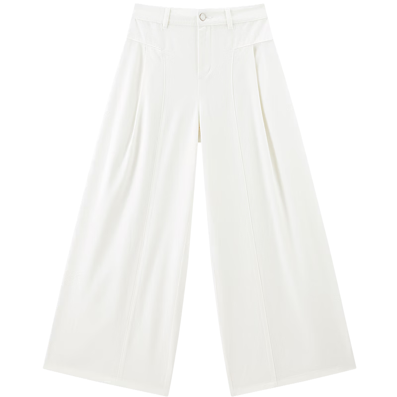 LeTing Naifu Loose Wide-Leg Casual Pants Summer New Straight Slim Yamamoto Pants Denim Off-White (In Stock) XS