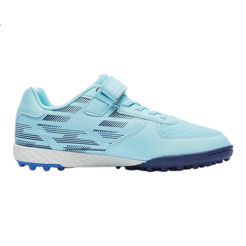 KELME Children's Soccer Cleats with TF Studs, Velcro, No-Tie Design, Non-Slip, Wear-Resistant Ball Shoes, Light Blue, Size 37