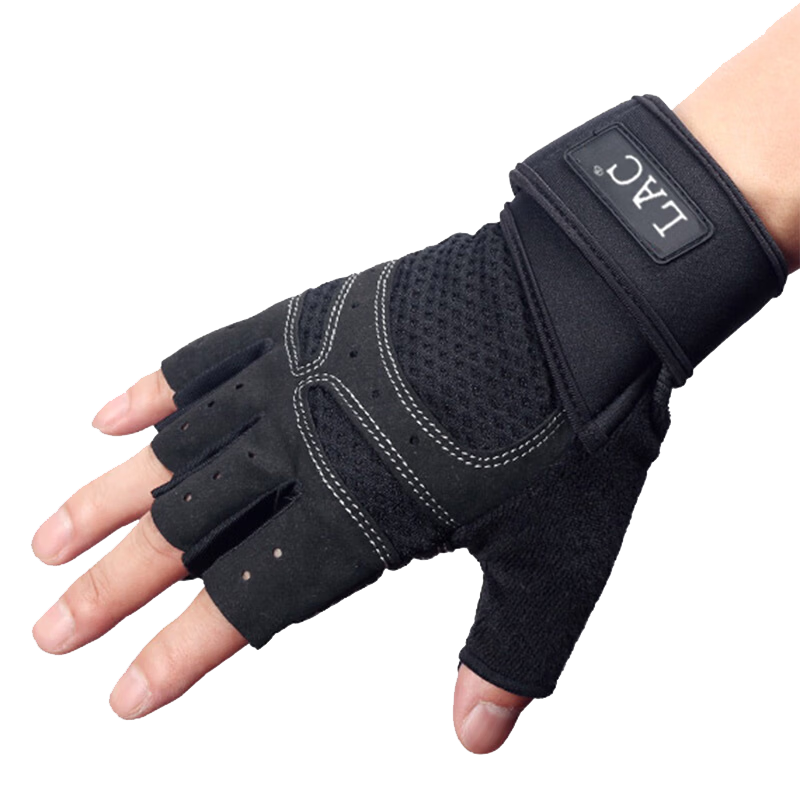 LAC Fitness Gloves for Men, Pull-Up Bar, Non-Slip, Bicycle, Mountain Climbing Training, Cycling, Half-Finger, Callus-Resistant, Size L