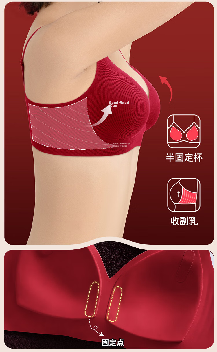 LangSha Red Underwear Set for the Year of the Horse - Women's Bra, Underwear, and Socks Gift Box for New Brides and Festive Weddings 7
