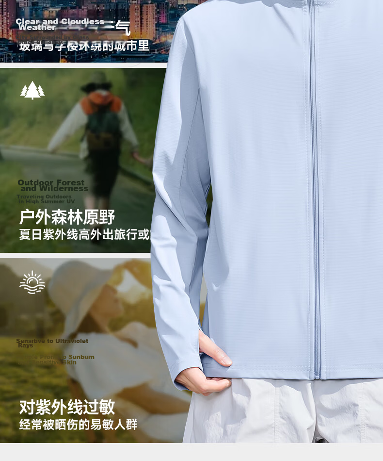 MINISO Men's High-Protection Sunscreen Jacket Ice Silk Cooling Outdoor Cycling Fishing Lightweight Hooded Sun Protection Skin Jacket Z Gray 3XL 17