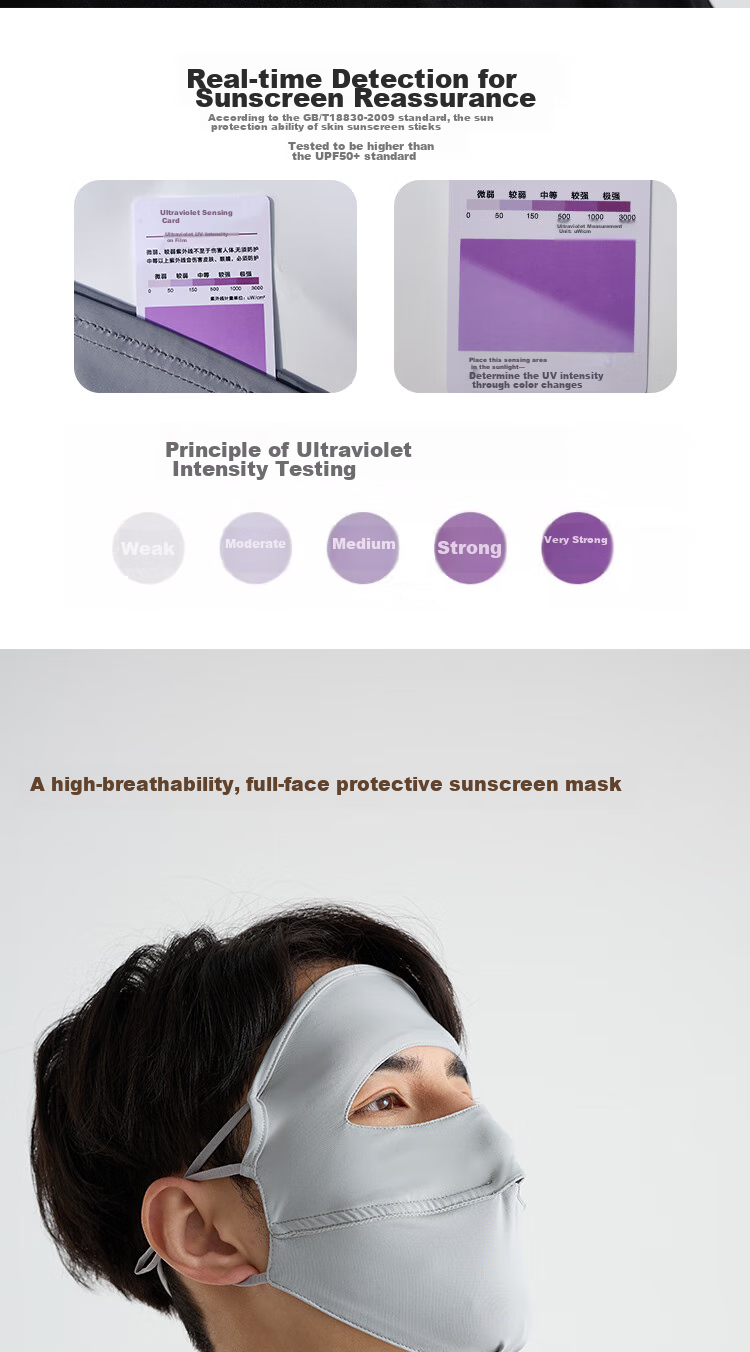 Move Iron Sun Protection Face Mask for Women, Summer UV Protection, Cool Ice Silk Full Face Breathable Lightweight Mask, Black 3