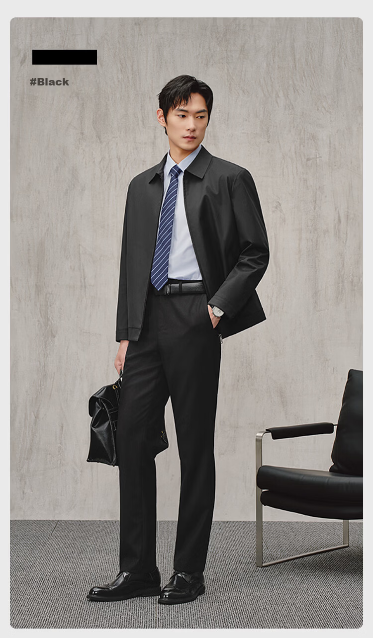 JD Jingzao Cool Wool Tencel Men's Casual Pants Summer Wrinkle-Free Straight Business New Black 31 14