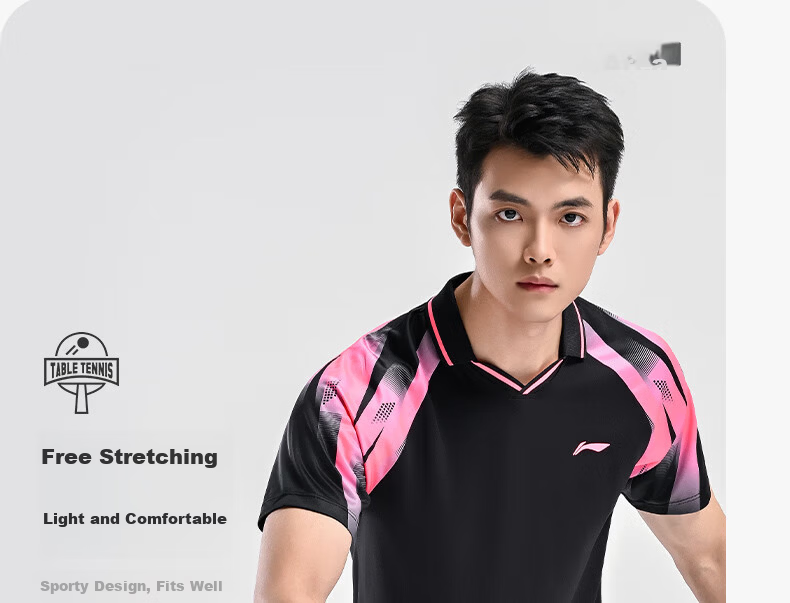LI-NING Table Tennis Quick-Dry Short Sleeve Shirt Professional Competition Sportswear Unisex Comfortable Breathable Team Jersey 3