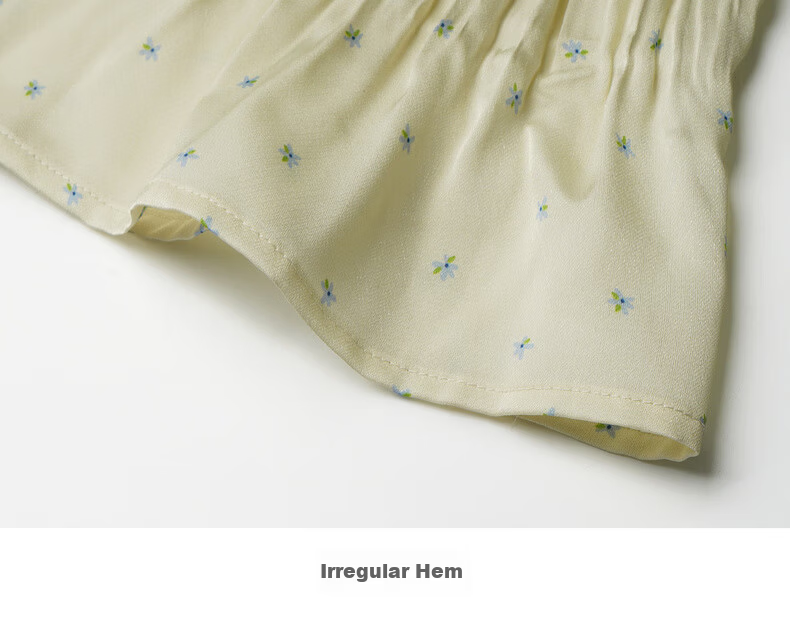 Olrain Yellow Polka Dot Pleated A-Line Skirt Women's Summer High Waist Mid-Length Skirt Yellow S 25