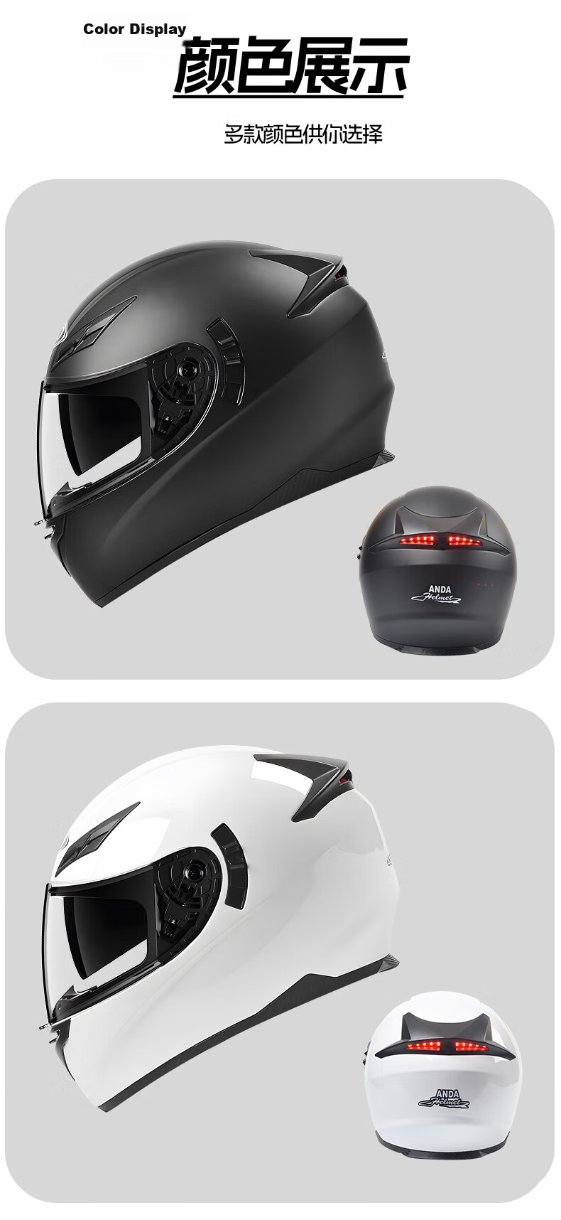 AD Motorcycle Helmet 3C Certified Unisex Winter Warm Anti-Fog Full Face DOT Standard New National Standard Class A Four-Season Electric Scooter Safety Helmet K3 Black Phantom 12