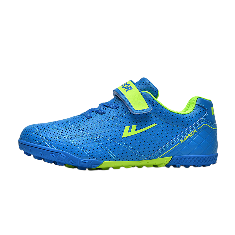 Huili Children's Soccer Shoes TF Molded Studs Velcro for Boys And Girls, Students, Big Small Kids 685 Blue Size 32