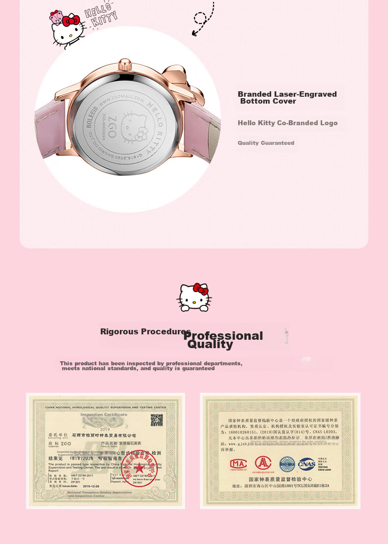 Hello Kitty Children's Watch Time-Only Girls 6-16 Years Old Sanrio Birthday Gift for Elementary and Middle School Girls Daughter 8