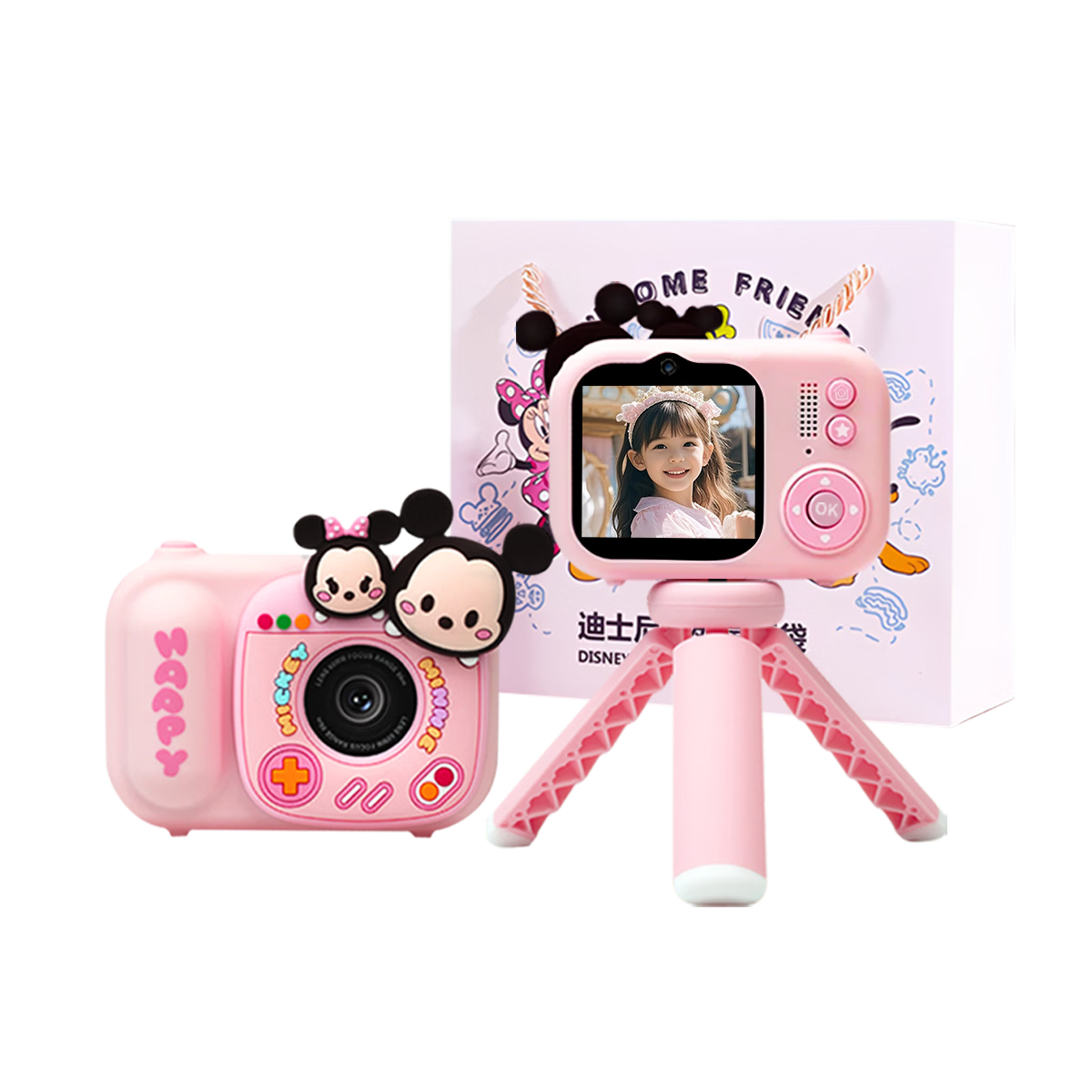 Disney Children's Camera Toy, Can Take Photos And Videos, Handheld Stand, High-Definition Digital Camera, Birthday Gift for Girls