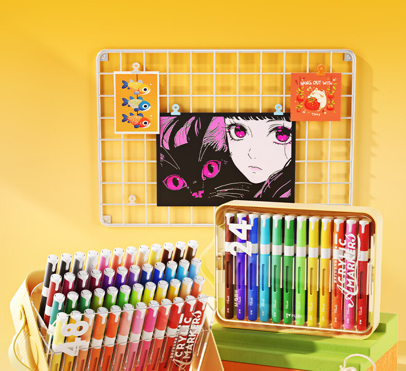 M&G Stationery, 48-Color Big Ink King Direct Liquid Acrylic Soft-Tip Markers, Student Children's Watercolor Pens, Drawing Pens, Painting Brushes, Colored Pens, Birthday Gift 16