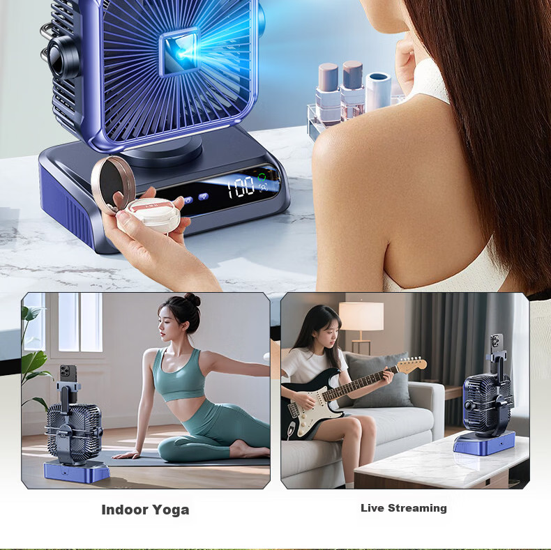 Inku AI Tracking Outdoor Cooling Fan Camping Rechargeable Fan Long Battery Life Large Capacity Portable USB Fishing Tent Warehouse Factory Cooling Device 11