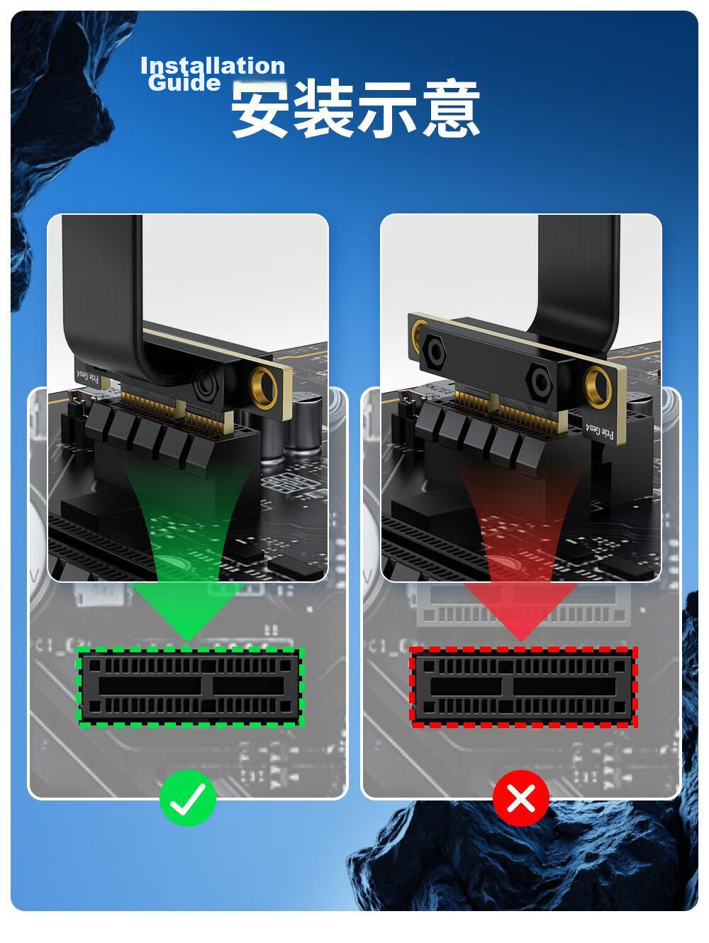 JEYI PCI-E Extension Cable PCIe X1 4.0 Network Sound Card DMA Expansion Adapter 40cm 90-Degree to 90-Degree Support Vertical Installation Essential for PC Building 5