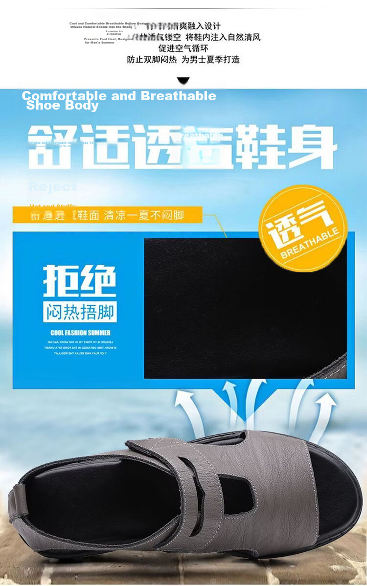 Jingzhenlianggong Men's Summer Sandals Dual-Use Slippers Non-Slip Soft Sole Beach Shoes Dark Brown [Lace-Up] Size 41 3
