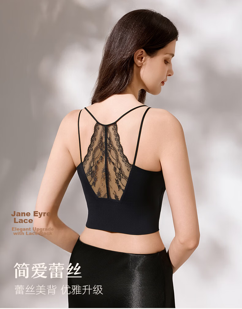 Manifen Lace Back Strap Tank Top Women Summer Cooling Sun Protection Inner Wear Outer Wear with Cup Wireless Integrated Bra Base Layer 1
