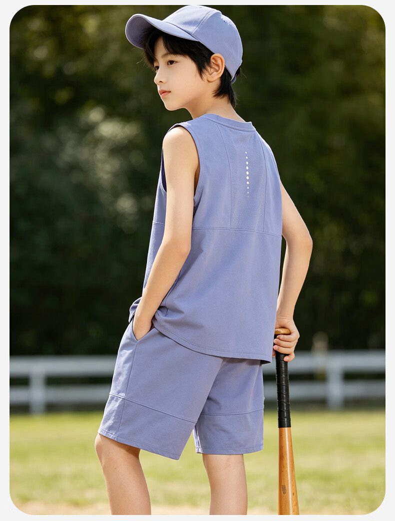 Disney Boys Summer Set Thin Short Sleeve Shorts Youth Sports Quick-Dry Vest 2-Piece Set 0141 Dark Blue 150 7