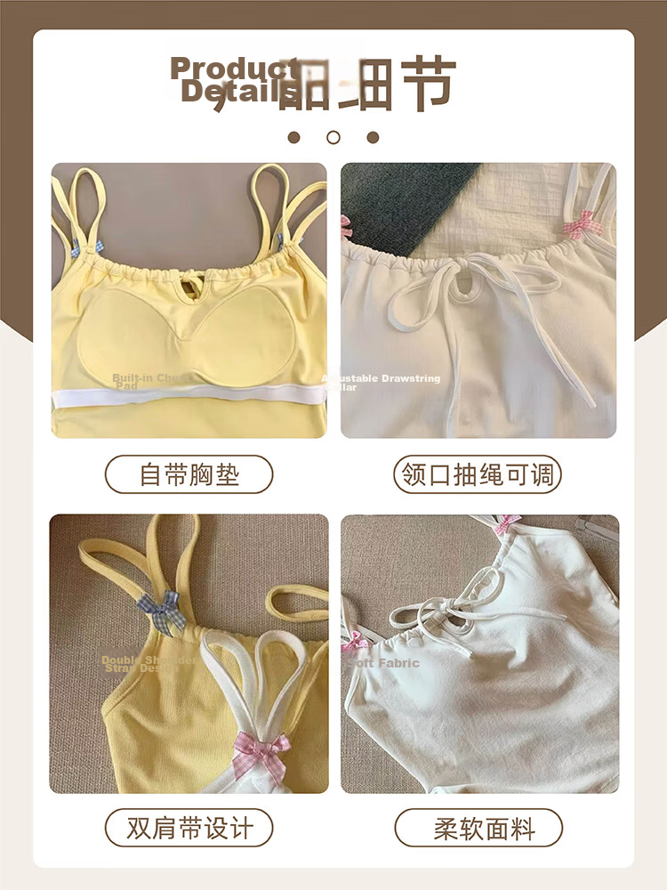 9i9 Strap Sun-Kissed Tie Vest Pure Desire Slim Fit Sexy Sweet Sleeveless Top White S45 4