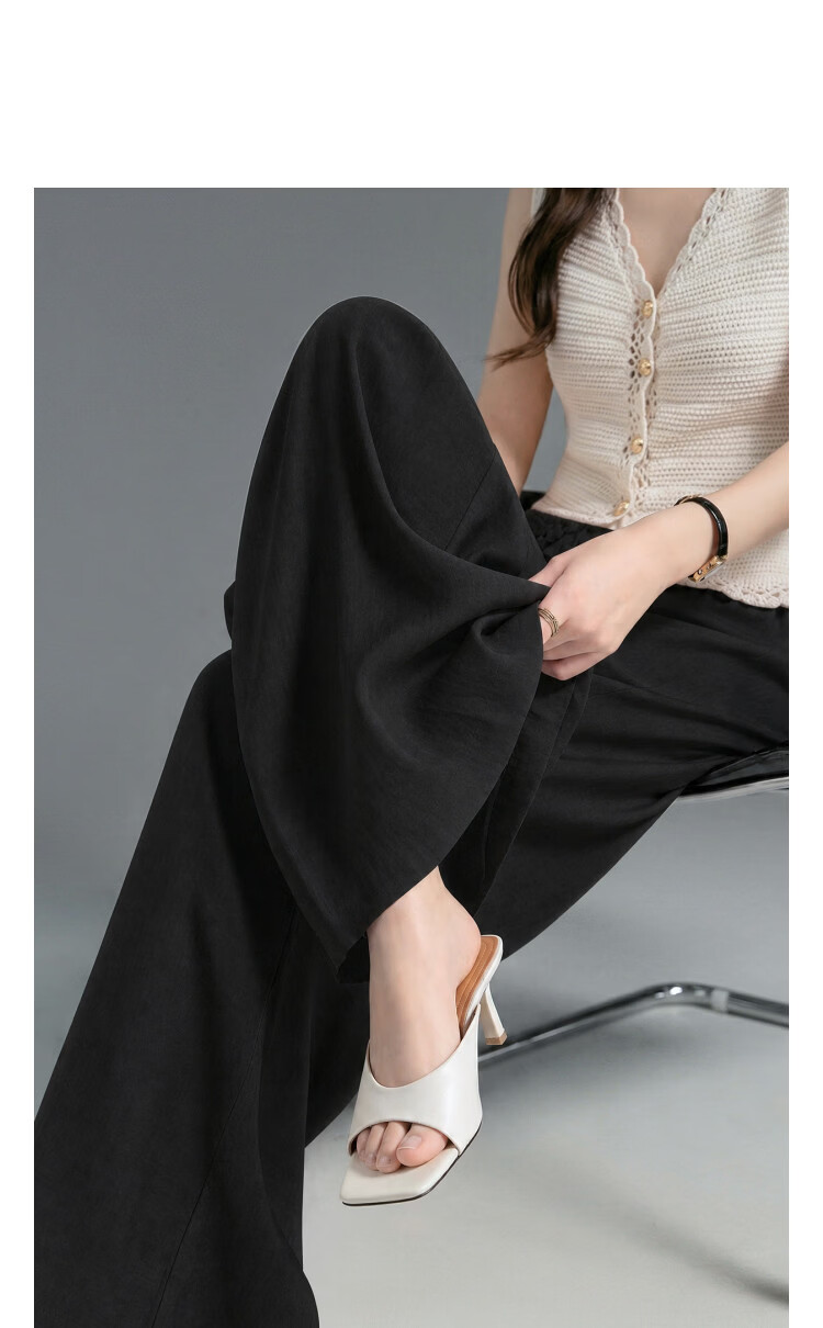 Demana [Refreshing Lyocell] Summer Minimalist White Moonlight Multi-Layer Pleated Flowing Slimming Wide-Leg Casual Pants for Women Premium 17
