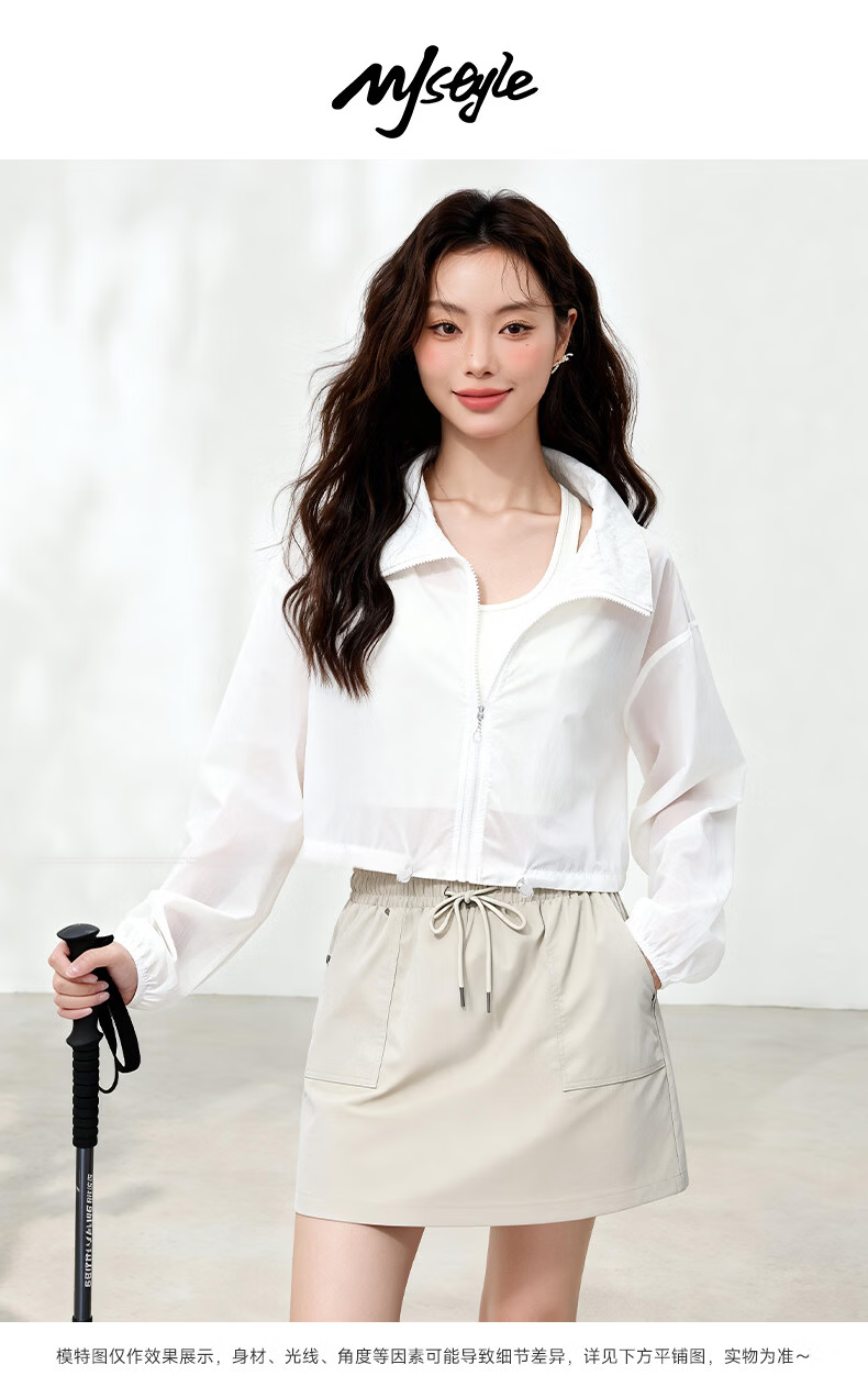 MJ STYLE Women's Summer 2026 Thin Versatile UV Protection Casual Jacket with Lapel Collar, No Hood 3