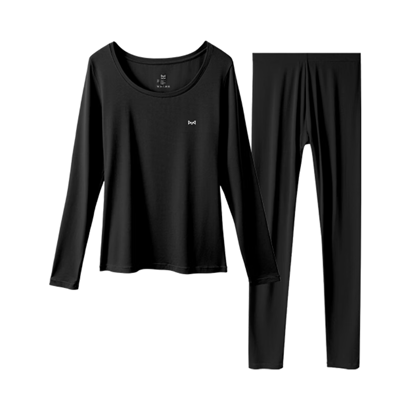 MiiOW Women's Thermal Underwear Set Thin Lenzing Modal Autumn Winter Warm Top and Bottom
