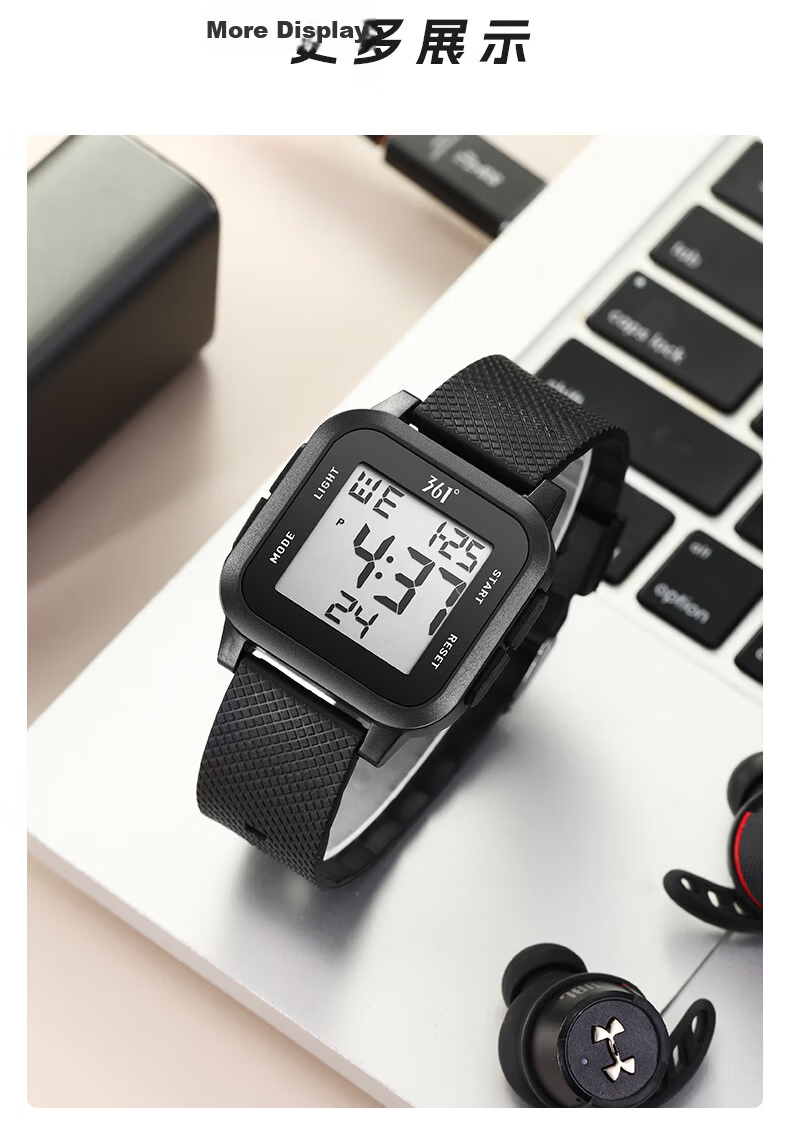 361° CET Final Exam Calendar Alarm Clock Timer Luminous Multifunction Casual Sports Digital Watch 7