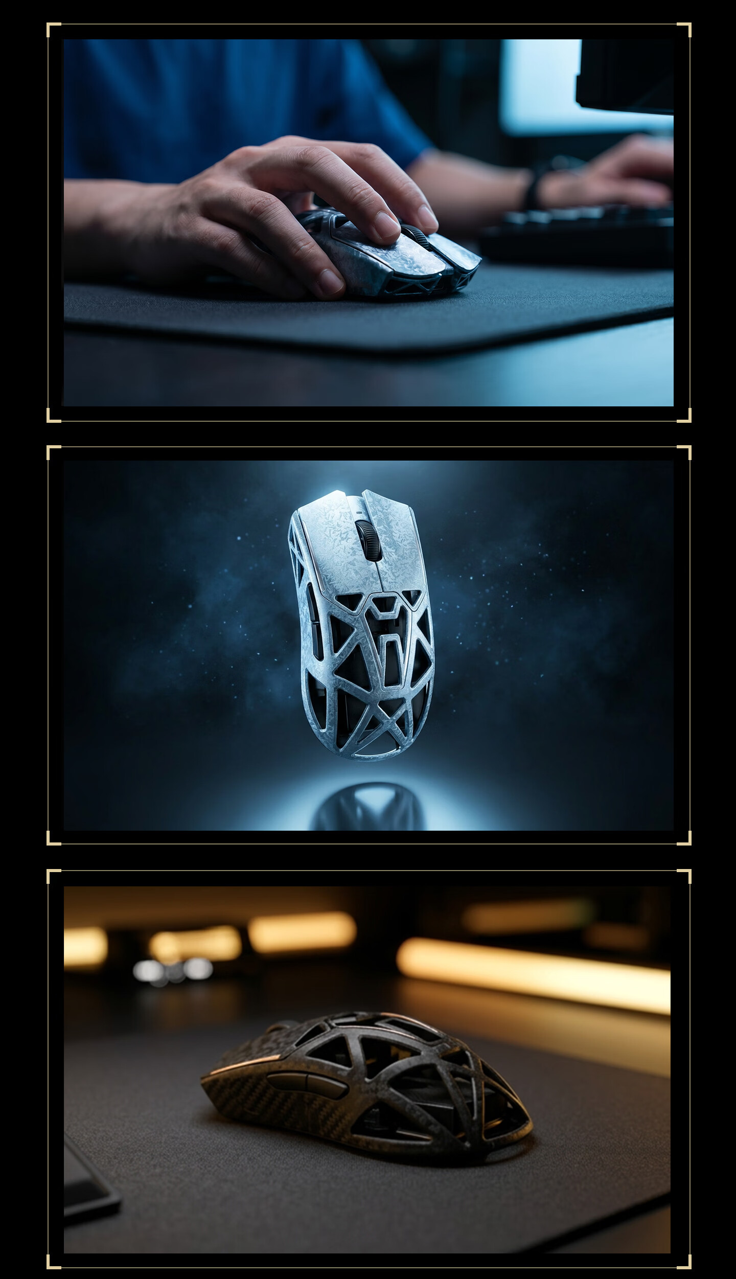 AKKO Kongying TAN8 Master Composite Carbon Fiber Wireless Bluetooth Gaming Mouse Ergonomic Esports PAW3955 Hollow Large Hand Wired Office Mouse 18