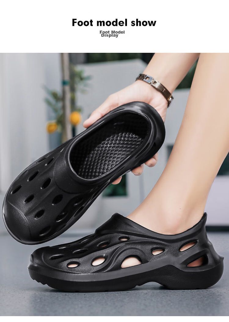 California Bulls Men's Premium Spring Summer Outdoor Breathable Closed-Toe Sandal Clogs Black Size 42-43 6