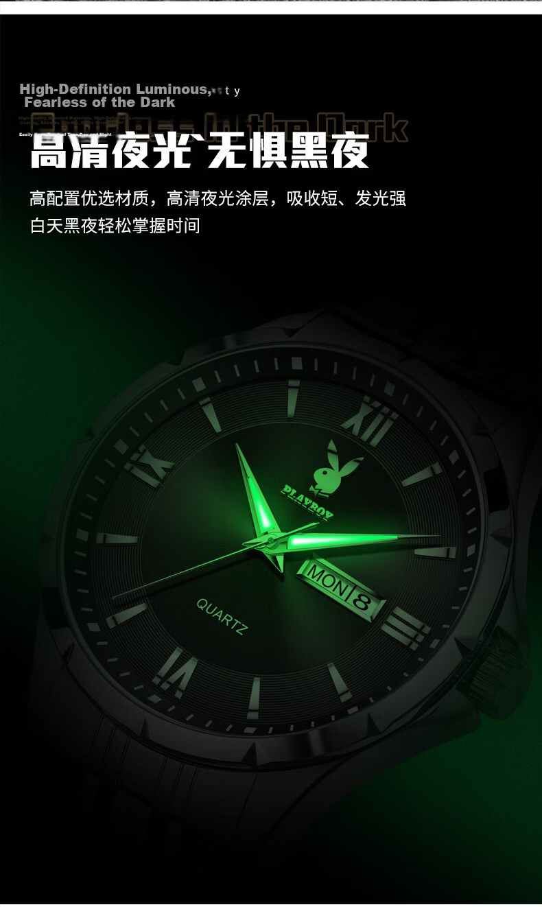 PLAYBOY Authentic Men's Fashion Minimalist Quartz Watch Waterproof Men's Watch 2026 New Model Top 10 Brand 6