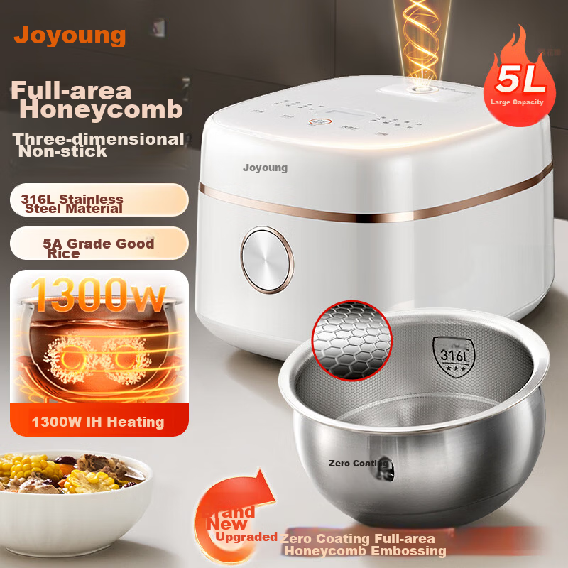 Joyoung Multifunctional Smart Rice Cooker 4L 316L Stainless Steel Inner Pot IH Non-Stick Rice Cooker F-40F560L