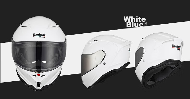 Tanked Racing Motorcycle Full Face Helmet Unisex 3C Certified Electric Vehicle Safety Helmet 153 White 4XL Extra Large Size 11