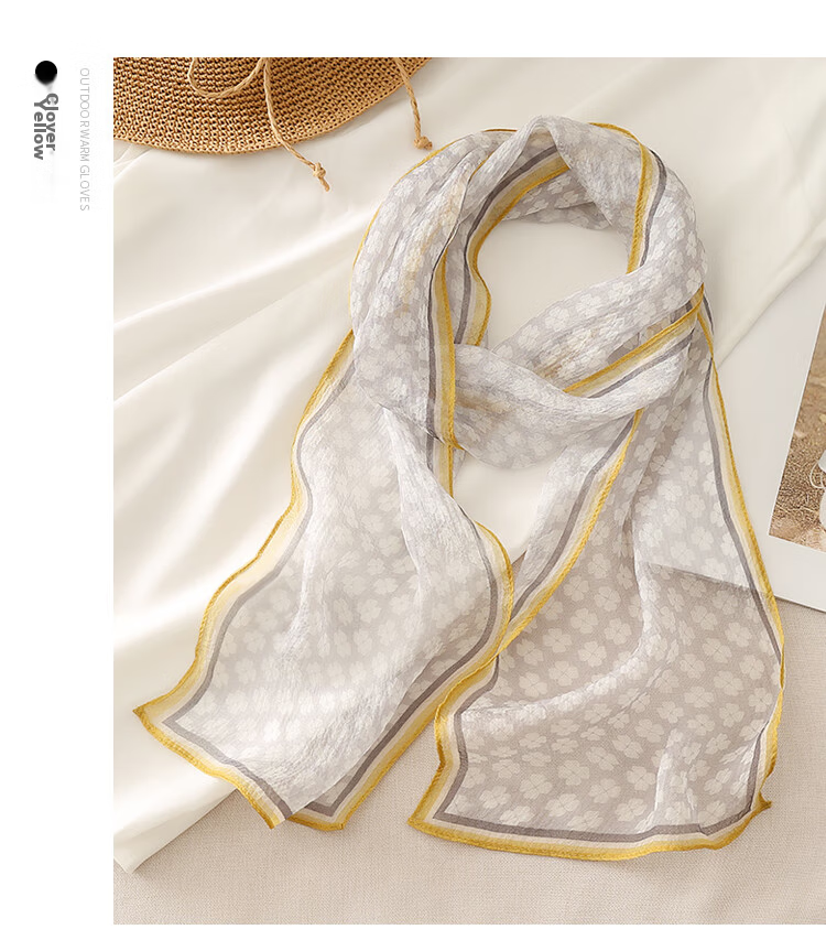 Shanghai Story Women's Summer Printed Silk Scarf 100% Mulberry Silk Neck Scarf Commuter Gift for Girlfriend Valentine's Day 21