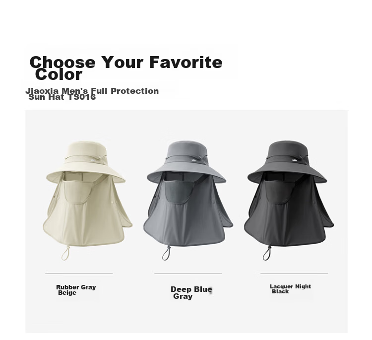 Beneunder Men's Summer Fisherman Hat Sunshade Outdoor Mountaineering Face Cover Fishing Sun Protection Hat TS0166 20