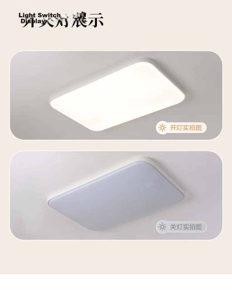 YANKON LED Ceiling Light for Living Room And Bedroom, Full Spectrum Natural Light, Smart 48W 10