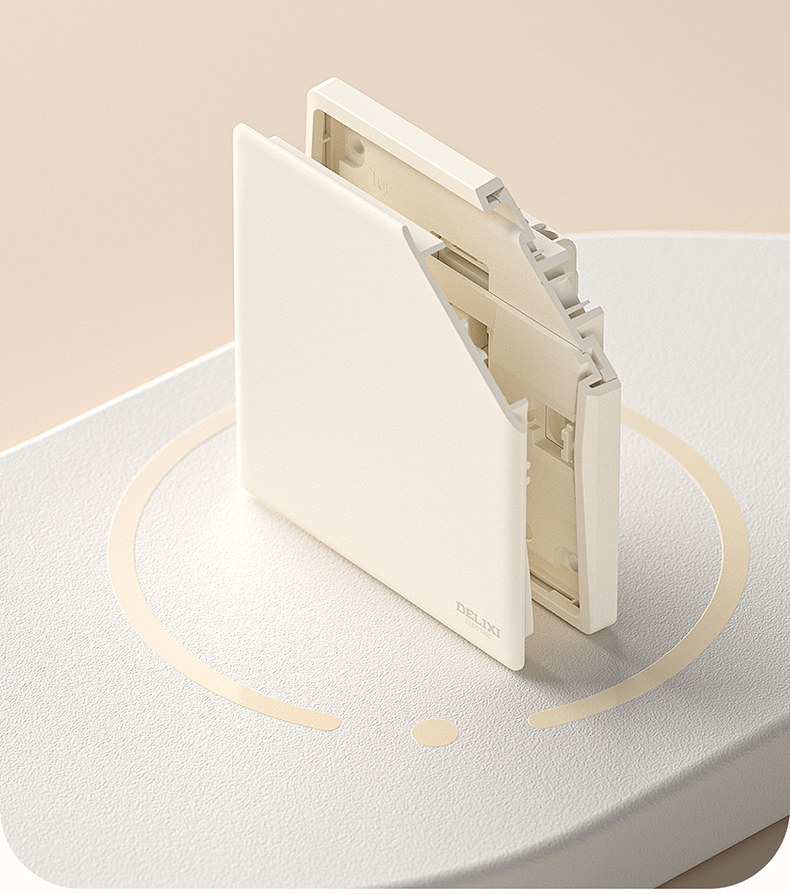 DELIXI CD806 Matte Frosted Cream Style Large Panel Triple Switch Single Control Silver Osmanthus Yellow 5