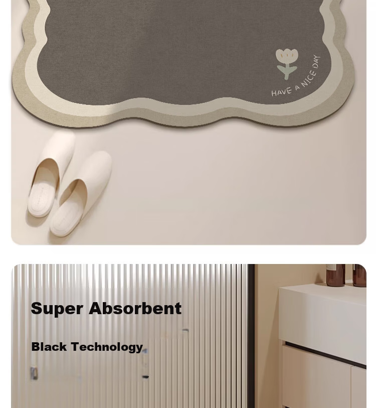Bodisi Bathroom Floor Mat Absorbent Non-Slip Entrance Kitchen Toilet Home Rug 70*45CM 7