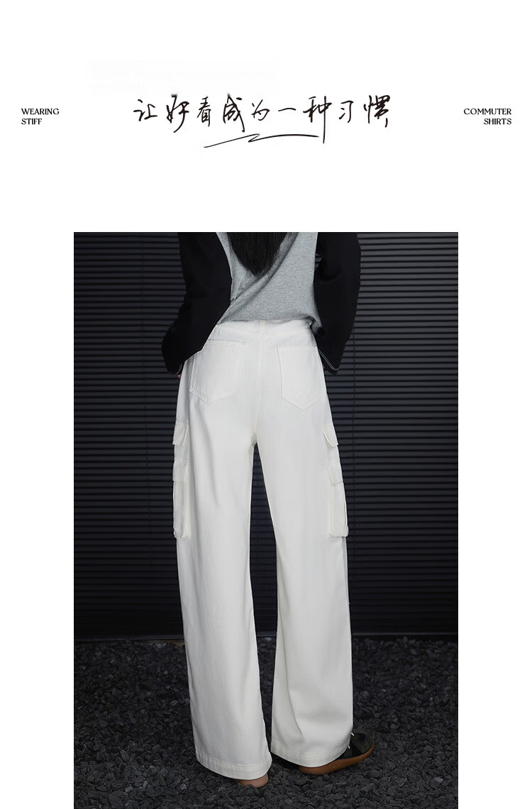 Demana Oxygen Pure Cotton Spring Workwear High-Waist Pocket Loose Straight Slim Fit Jeans for Women Premium Quality 9
