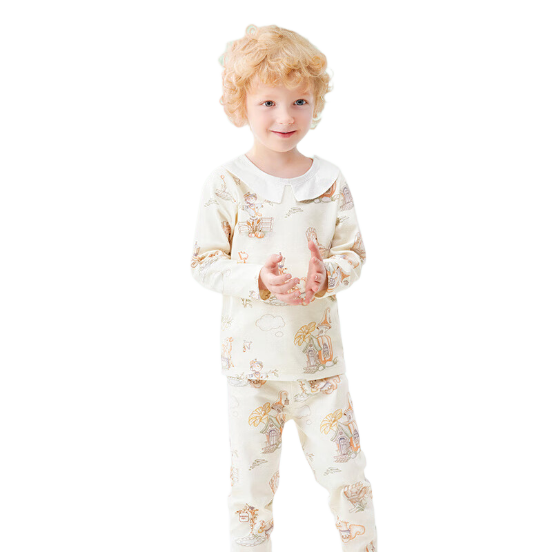 Beitaisi Children's Home Wear Set, Spring And Autumn Stylish New Design, Baby Pajamas, Pure Cotton Clothes, Class A Seamless, for Boys And Girls