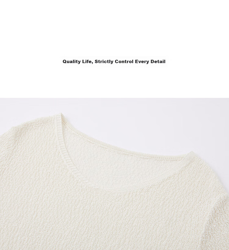 Demana [with Lyocell/Cotton] Summer Glossy V-Neck Textured Jacquard Loose Slim Knit Sweater for Women Premium 15