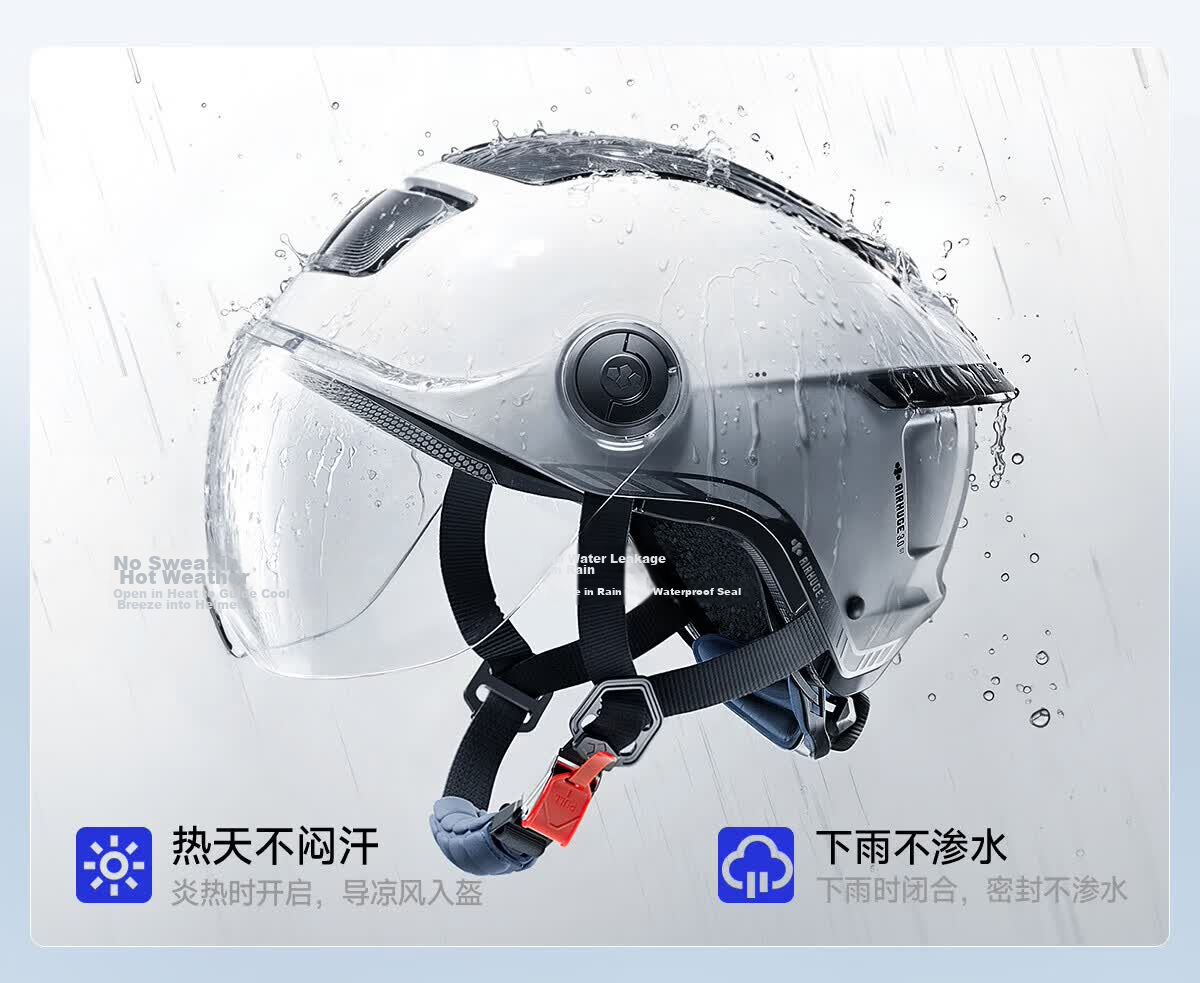 Two Little Bees 3rd Generation Zero-Feel Sunroof Helmet 3C Certified Electric Motorcycle Helmet Unisex Summer Sun Protection Half Helmet Breathable Safety Cap Large Tail Wing/Khaki Apricot 6