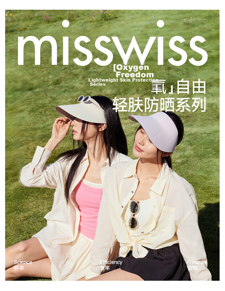 MissWiss Double-Sided Sun Protection Hat for Women Summer Outdoor UV Protection Versatile Sun Hat Goddess Black - Qi Wei Same Style 1