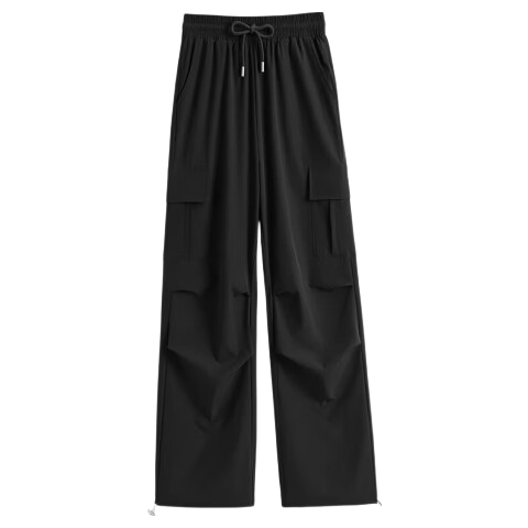 MJ STYLE Women's Cargo Pants, Summer 2026, Cool-Feeling, Stretchy, Breathable, High-Waisted Wide-Leg Trousers for Women, Lightweight for Summer Wear