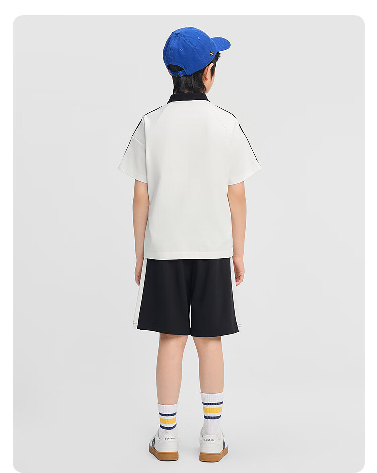 BALABALA Boys' Short-Sleeve Set, Children's Two-Piece Outfit for Older Kids, 2026 New Summer Style, Moisture-Wicking Quick-Dry T-Shirt And Pants 38