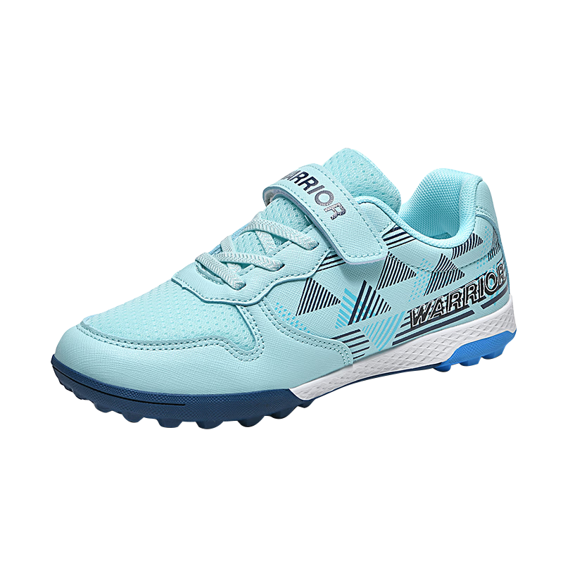 Warrior Children's Soccer Shoes Mesh Breathable TF Turf Training Shoes Unisex Kids 791 Light Blue Size 34 (220mm)